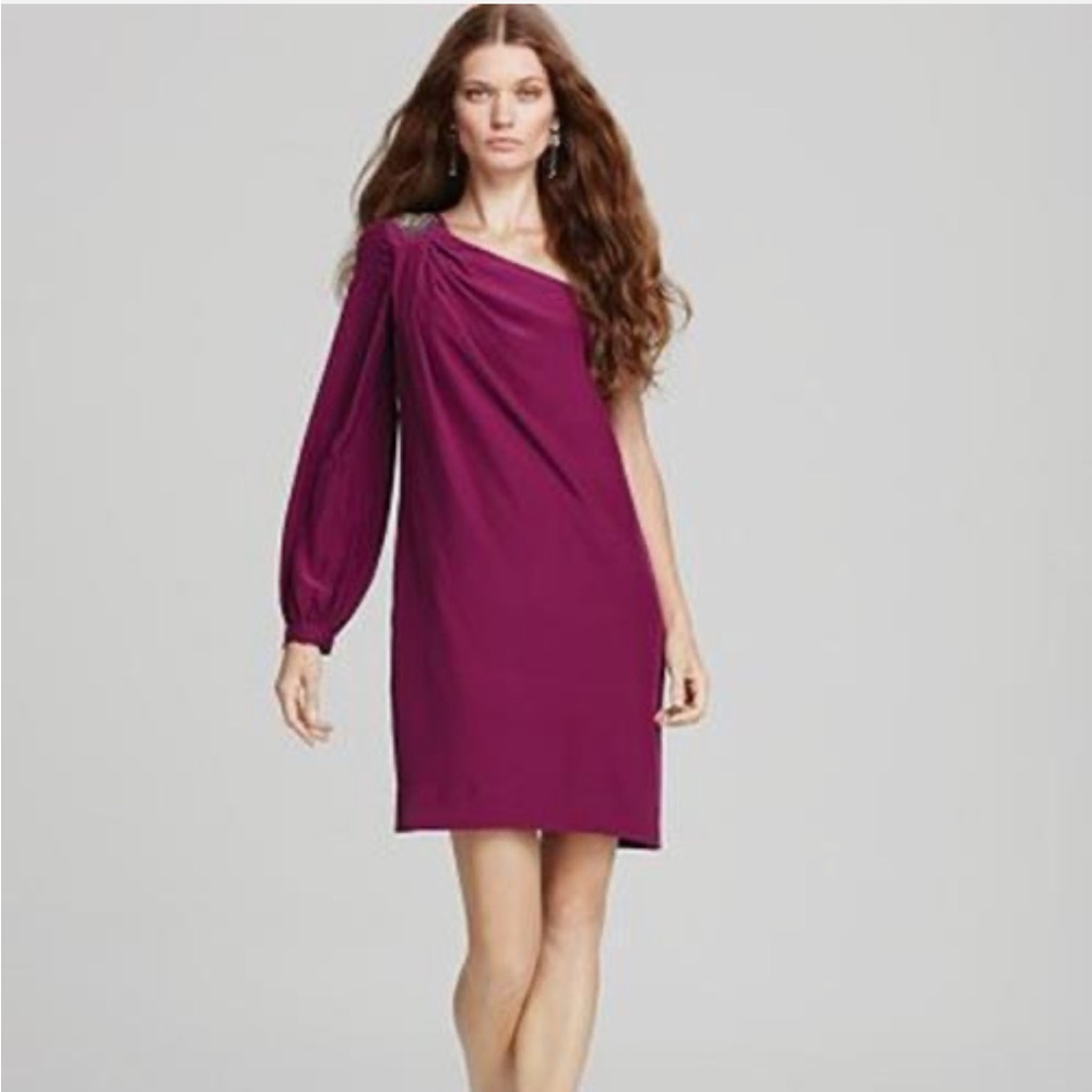 Trina Turk 100% Silk One Shoulder Dress Size 0